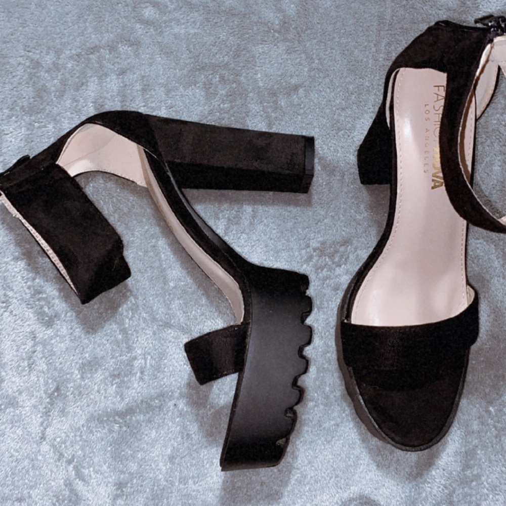 No second guessing black suede heels